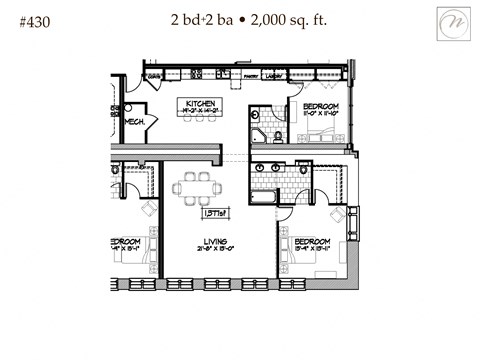 the third level floor plan of the residence